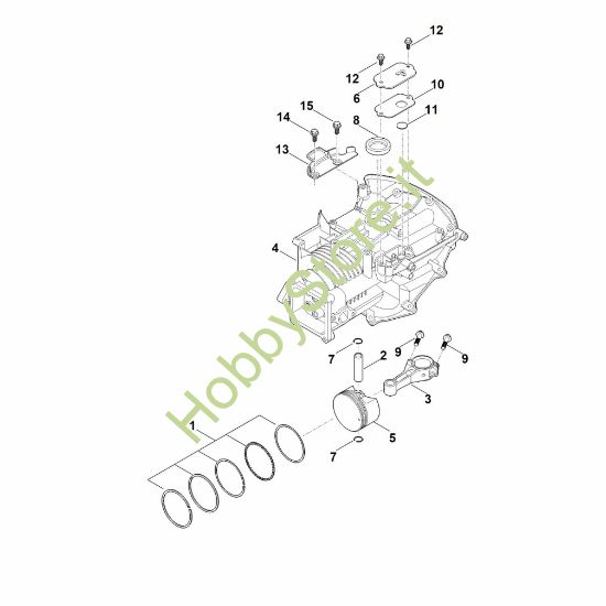 Picture of C - Carter motore, pistone e biella EVC 200.3 C (EVC200-0005)